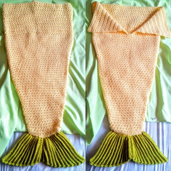 Tropical Crochet Mermaid Tail blanket