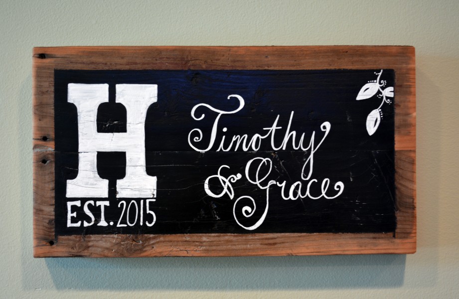 Personalized Reclaimed Wood Chalkboard Block Wall Hanging Home Decor